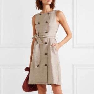LAST CHANCE J. Crew Double Breasted Linen Blend Sheath Dress in Flax